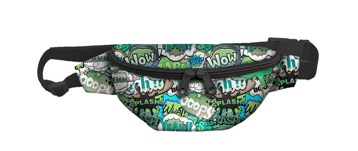 HIP BAG - COMIC BOOK (green - blue) / Choice of sizes