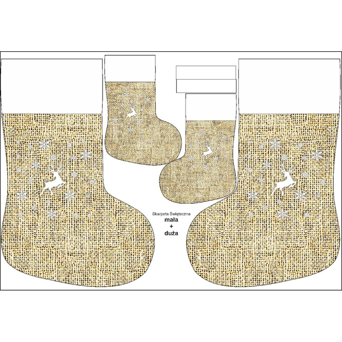 Weihnachtssocken Set - HIRSCH UND SCHNEEFLOCKEN / jute