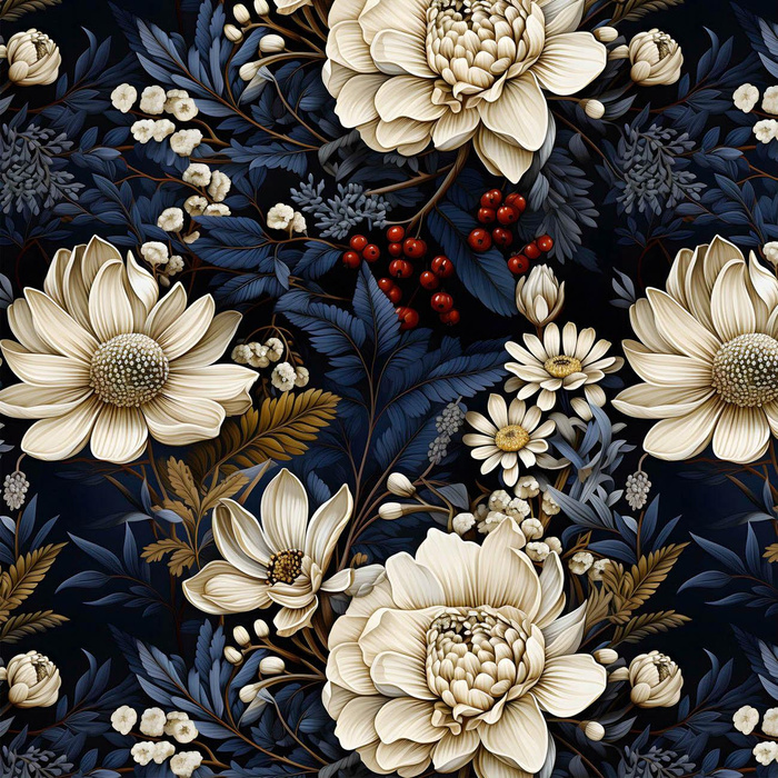 VIBRANT FLOWERS VZ. 2- Potahový velur 