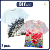 2-PACK - KID’S T-SHIRT - DANDELION AND POPPIES - sewing set (140/146)
