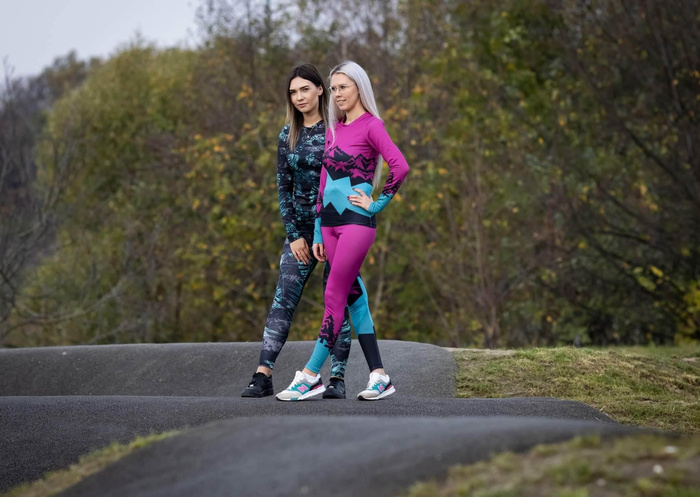 DAMEN THERMO LEGGINGS (GRETA) - PINK SPLATTER - Nähset