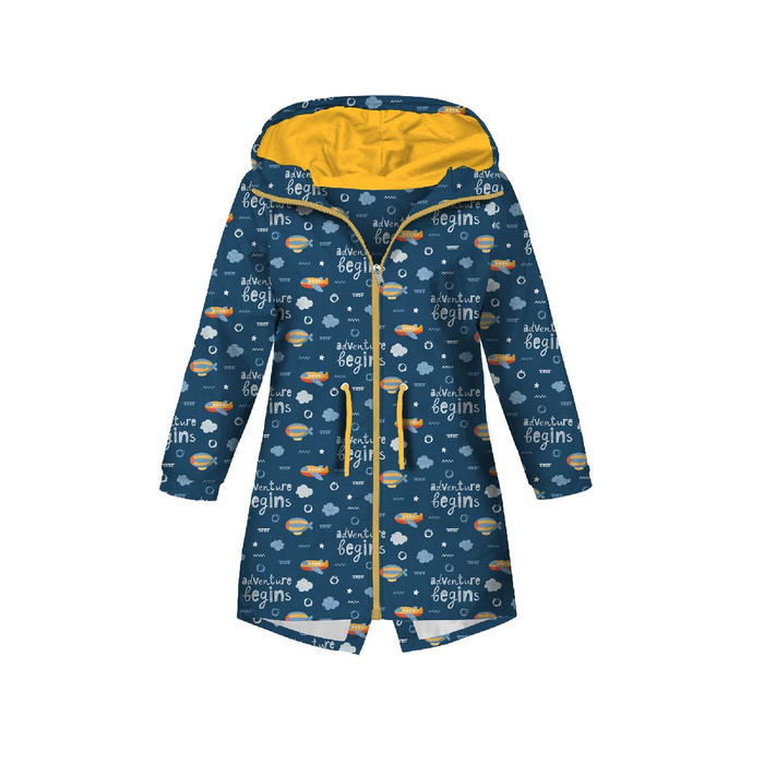 PARKA DZIECIĘCA (ARIEL) - SAMOLOTY / granatowy (ADVENTURE BEGINS) - zestaw do uszycia