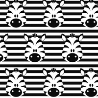 ZEBRAS / white - looped knit fabric