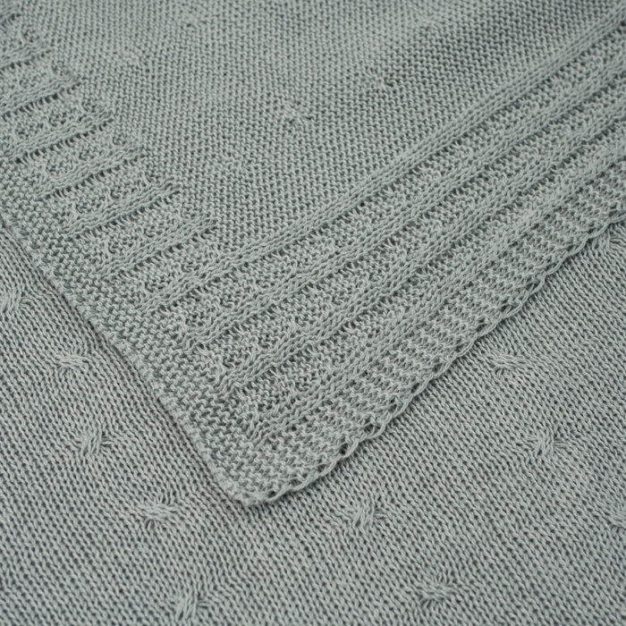 BLANKET SOFT(SMALL DOTS) / grey S - thin knitted panel
