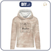 CLASSIC WOMEN’S HOODIE (POLA) - DIE BESTE MUTER DER WELT / CAMOUFLAGE pat. 2 (beige) - looped knit fabric