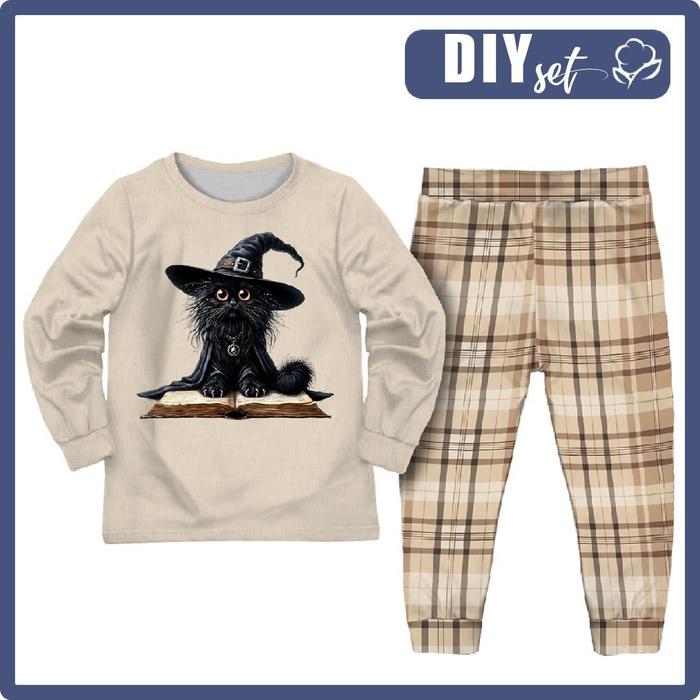 KINDERPYJAMAS "MIKI" - HALLOWEEN CAT m 4 - Nähset (98/104)