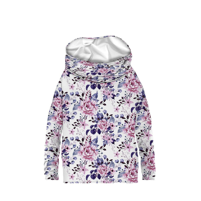 WILD ROSE FLOWERS PAT. 1 (BLOOMING MEADOW) (Very Peri) - Cotton woven fabric