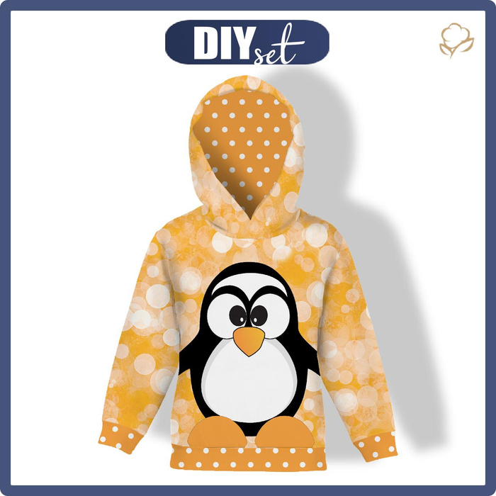 KID'S HOODIE (ALEX) - PENGUIN OLAF - looped knit fabric (86/92)