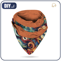 BUTTON SCARF - hemp leaves wz.1 - sewing set