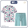 CHILDREN'S PAJAMAS "ADA" - BUTTERFLIES PAT. 5 - Bamboo Single Jersey with elastan (134/140)