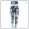 THERMO LEGGINSY DAMSKIE (GRETA) - FLORAL STRIPES - zestaw do uszycia XXXL