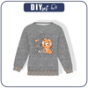 DZIECIĘCA BLUZA (NOE) - KOTY / meow (KOCI ŚWIAT) / ACID WASH SZARY - zestaw do uszycia