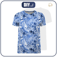 HERREN T-SHIRT - ZEBRA (CLASSIC BLUE) - Single Jersey XXL