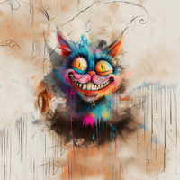 CRAZY CAT - Panel (75cm x 80cm) SINGLE JERSEY PANEL