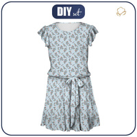 ŠATY "EMMA" - MACEŠKY A MOTÝLI /  blankytná - Jersey viskózový s elastanem S