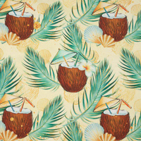 COCONUTS AND PALM TREES - Cotton woven fabric