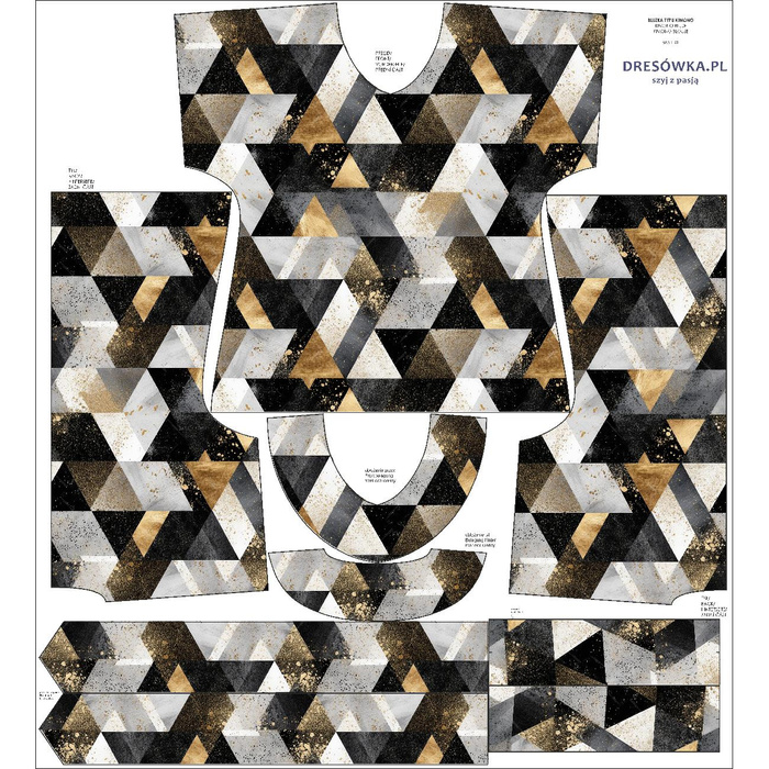 KIMONO BLUSE - GEOMETRIC m. 5 - Nähset 