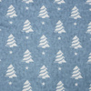 VÁNOČNÍ STROMY S HVĚZDIČKAMI / ACID WASH - modrý - bavlněná tkanina