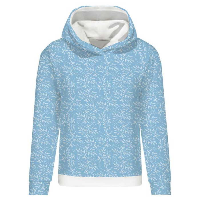 BLUZA DAMSKA (POLA) CLASSIC Z KAPTUREM - OSZRONIONE GAŁĄZKI (ZACZAROWANA ZIMA) - dzianina pętelkowa XXL