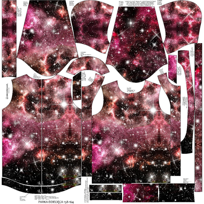 KIDS PARKA (ARIEL) - WATERCOLOR GALAXY PAT. 9 - softshell (146/152)