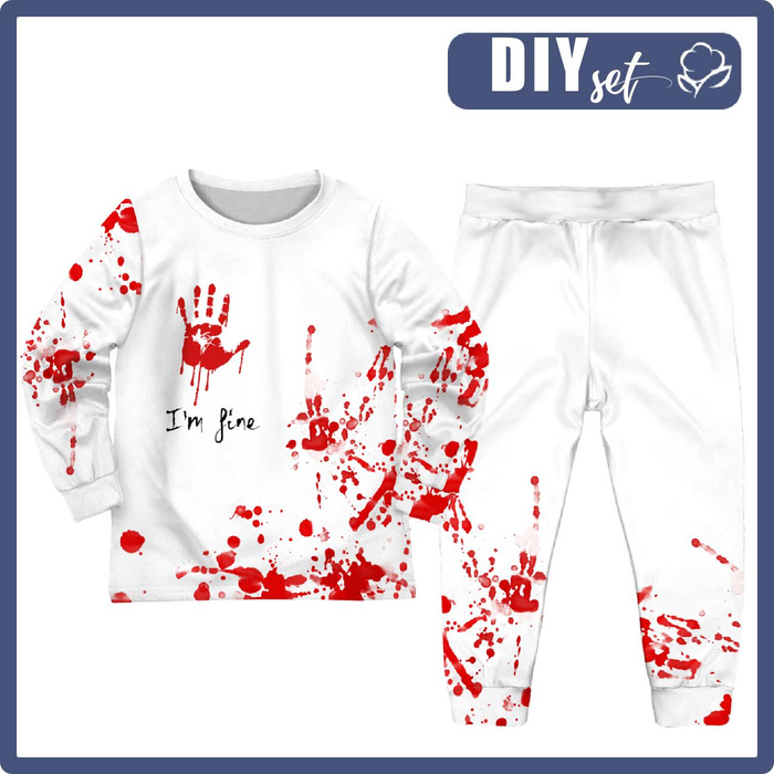 CHILDREN'S PAJAMAS " MIKI" - I'M FINE - Elastic cotton knit fabric (146/152)