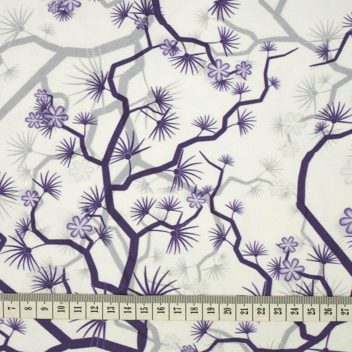 FLOWERS pat. 2 (purple) - Waterproof woven fabric