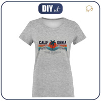 DAMEN T-SHIRT - CALIFORNIA Ms. 1 / melange hellgrau - Single Jersey XS