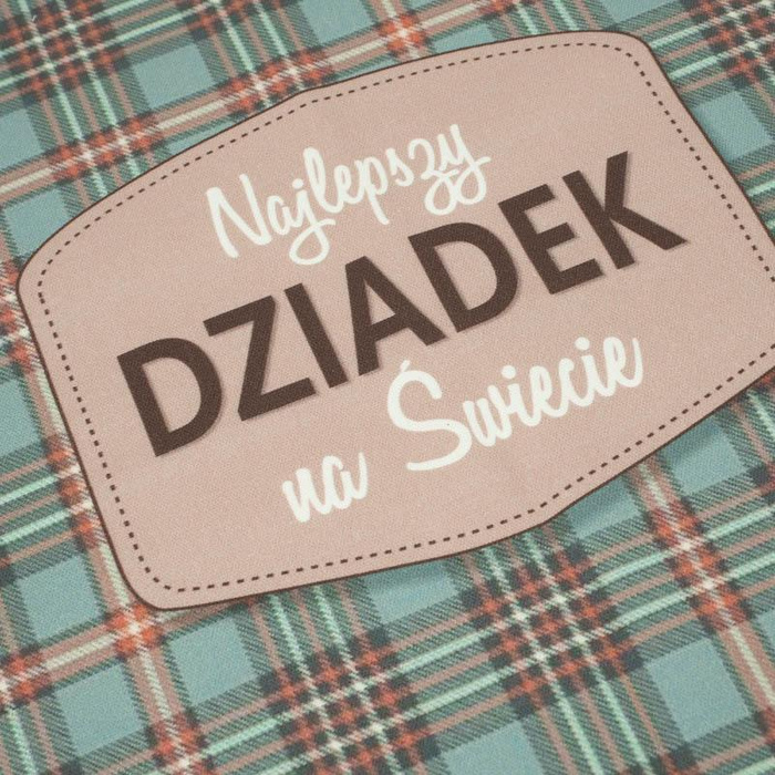 KISSENPANEL - Najlepszy Dziadek na Świecie/ karo retro- HOME DECOR PREMIUM 