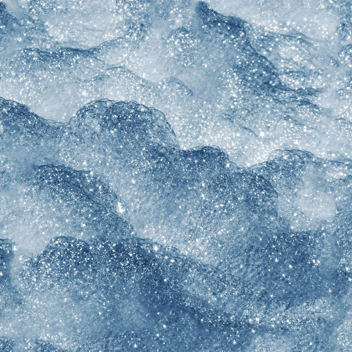 SCHNEE / marine (AUF GLAS GEMALT) - Hydrophober angerauter Wintersweat