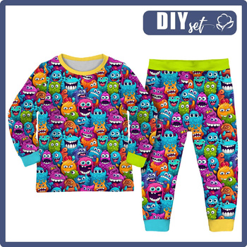 CHILDREN'S PAJAMAS " MIKI" - CRAZY MONSTERS PAT. 3 - sewing set