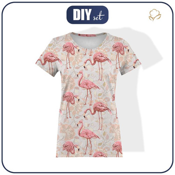 DAMEN T-SHIRT - FLAMINGOS UND ZWEIGE - Single Jersey
