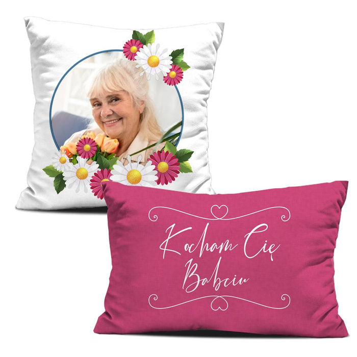 OZDOBNÉ POLŠTÁŘE - KOCHAM CIĘ BABCIU - S VLASTNÍM POTISKEM - Sada šití