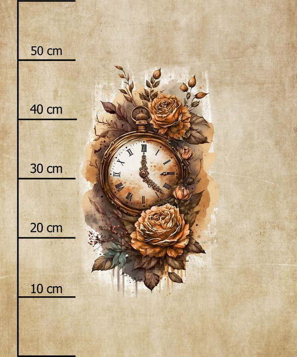 STEAMPUNK CLOCK - Paneel (60cm x 50cm) Wasserabweisende Webware