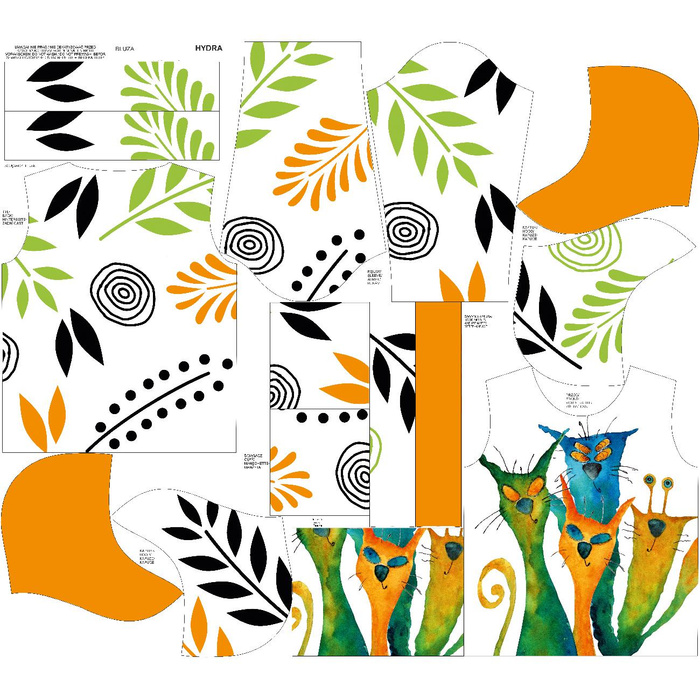 UNISEX HOODIE (HYDRA) - ALIEN CATS - sewing set L