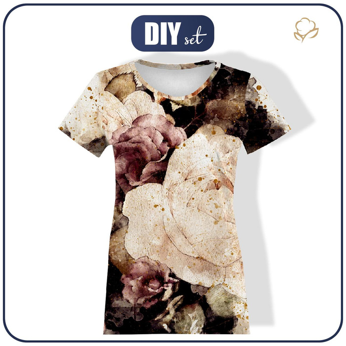 T-SHIRT DAMSKI - WATERCOLOR FLOWERS wz. 4 - single jersey
