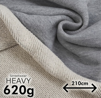 French terry TWILL/ HEAVY 620g - MELANGE GRAY
