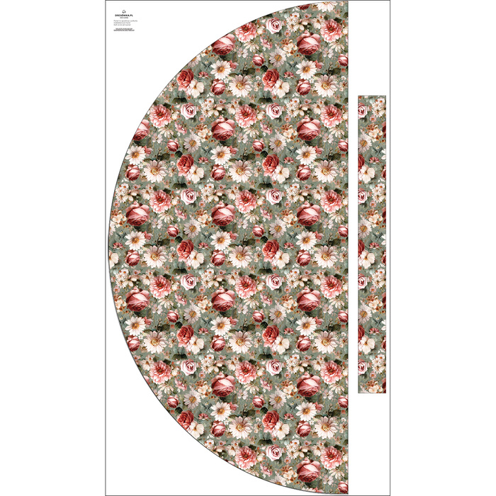 Skirt panel "MAXI" - crepe - FLOWERS WZ. 64