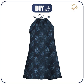 KLEID "DALIA" MINI - BLUE LEAVES WZ. 2 - Nähset S-M