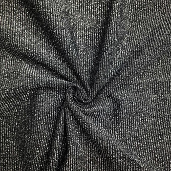 BLACK / Silver - loopback knit fabric with lurex thread