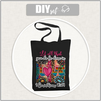 SHOPPER TASCHE - FARBEN LOVE / schwarz - Nähset