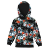 KID'S HOODIE (ALEX) - WATER-COLOR FLOWERS pat. 2 / black - sewing set (158/164)