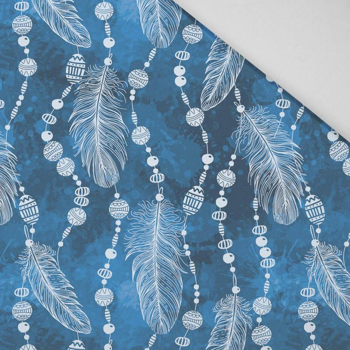 WEIßE FEDERN UND PERLEN (CLASSIC BLUE) - HOME DECOR PREMIUM Webware