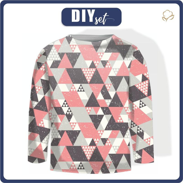 LONGSLEEVE - DREIECKE WASSERMELONE / graphit - Single Jersey (86/92)
