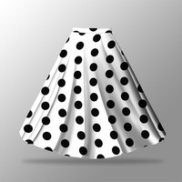 Panel na spódnicę "MAXI" - jersey wiskozowy - POLKA DOTS