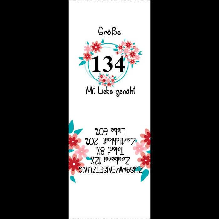 Mädchen Textillabel "BLUMEN" DE - Größe 50 - 9 Stck Set