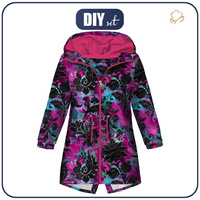 KIDS PARKA (ARIEL) - FLORAL Pat. 9 - softshell (122/128)