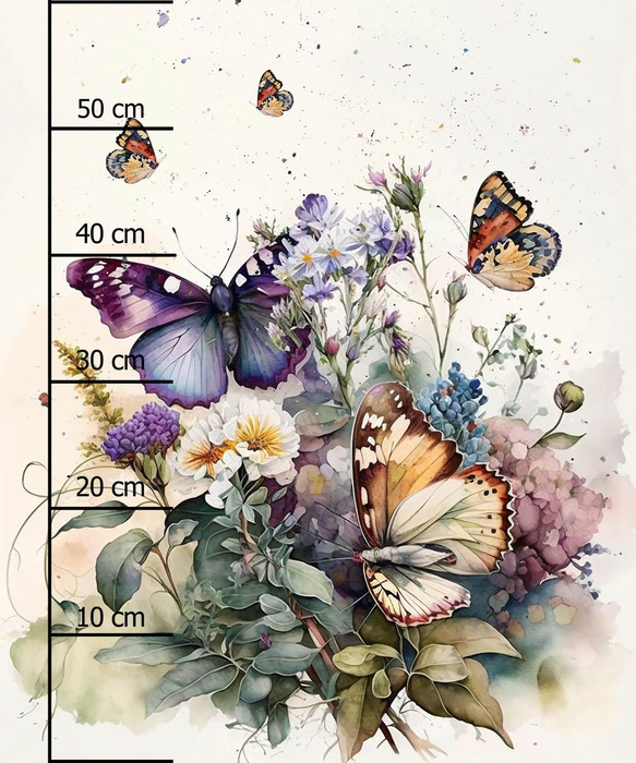 BEAUTIFUL BUTTERFLY VZ. 2 - panel (60cm x 50cm) teplákovina počesaná s elastanem ITY