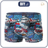 Boy's swim trunks - COMIC BOOK (blue - red) - sewing set