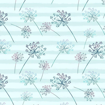 DANDELIONS / STRIPES (DRAGONFLIES AND DANDELIONS) - Viscose jersey