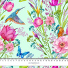 KINGFISHERS AND BUTTERFLIES (KINGFISHERS IN THE MEADOW) / mint - lycra 300g